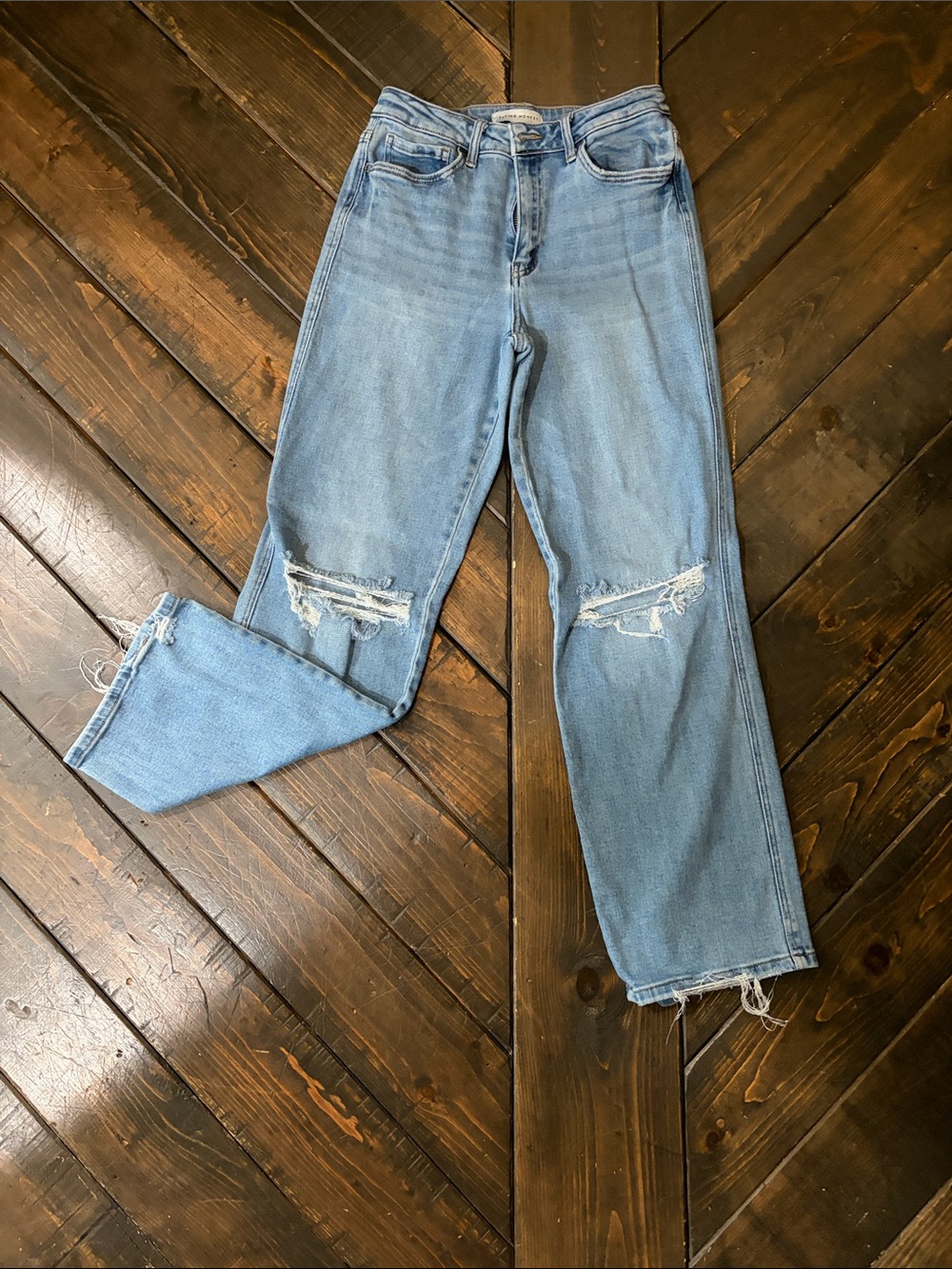 Flying Monkey Light Wash Distressed Boyfriend Jeans